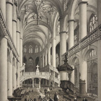 Paris France 1866 Saint Etienne du Mont Rood Screen Lithograph