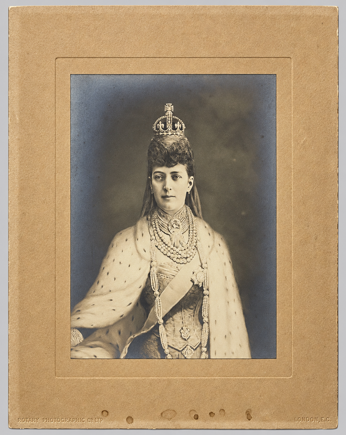 Queen Alexandra 1902 Coronation Portrait Rotary London Silver Print – Image 2
