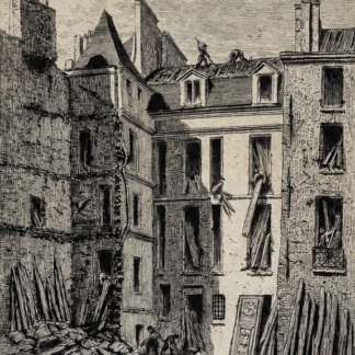 Paris 1867 Delauney College de la Marche Demolition Antique Etching