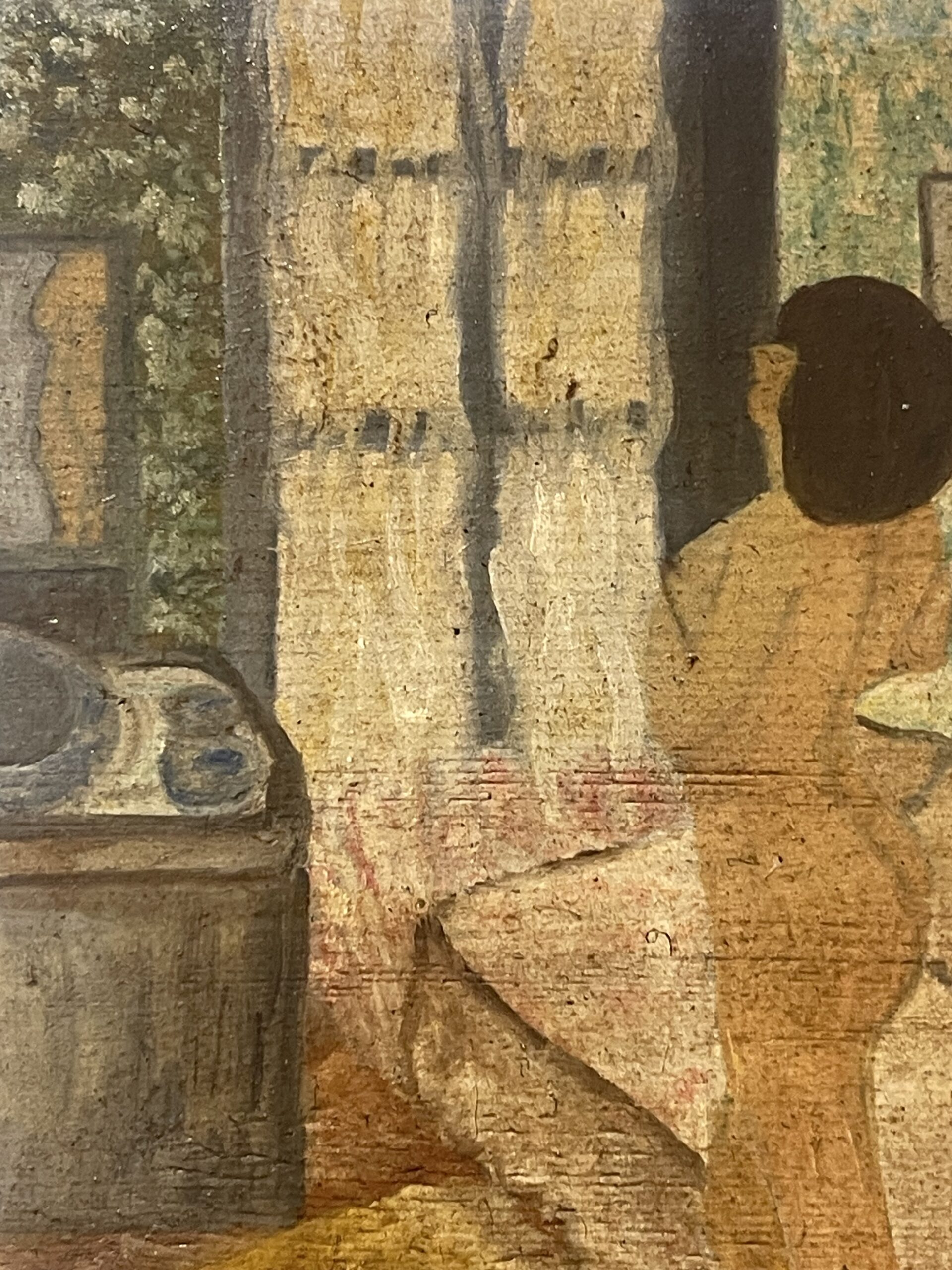 After Bonnard Oil Painting — Intimate Interior with Standing Nude on Wood – Image 9