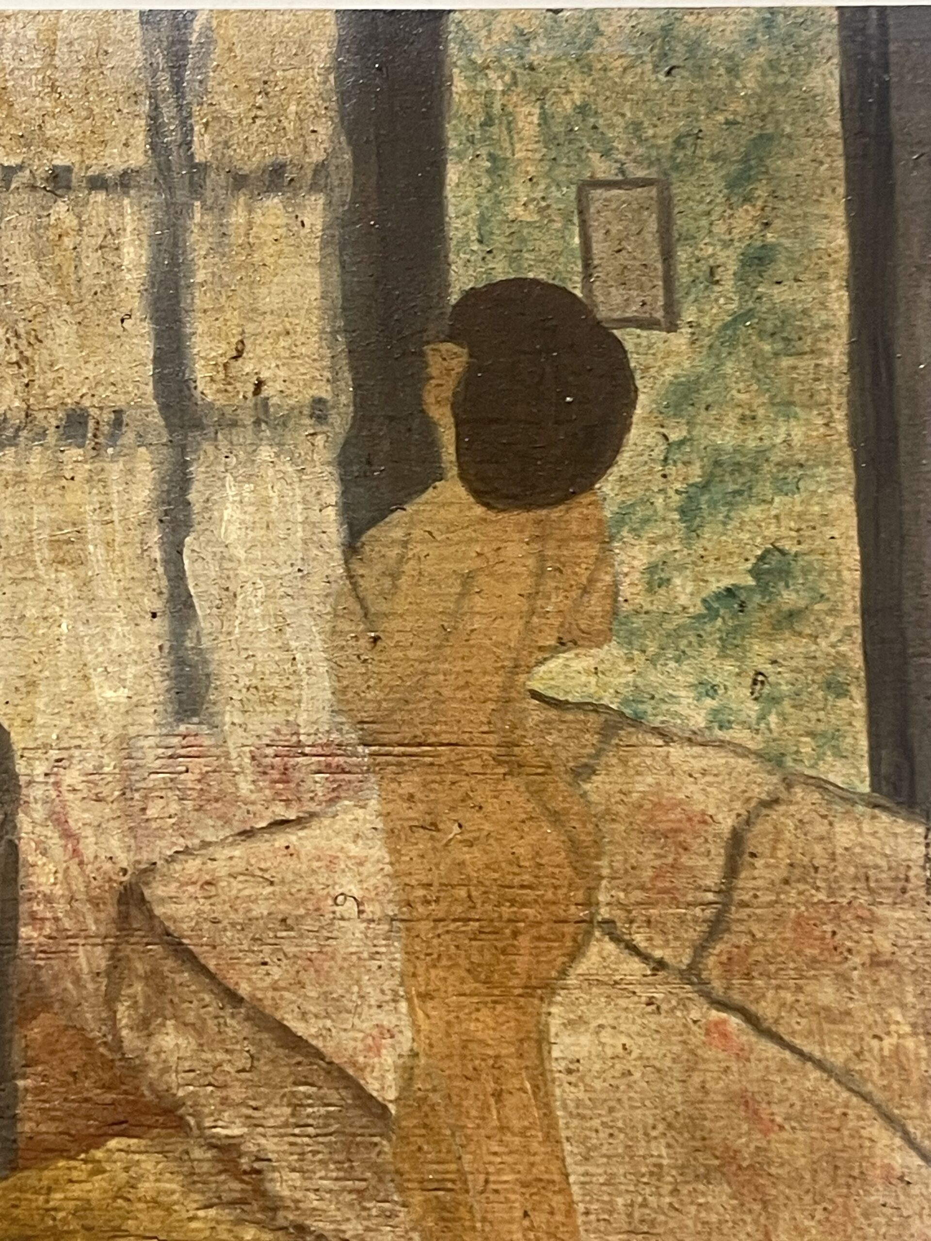 After Bonnard Oil Painting — Intimate Interior with Standing Nude on Wood – Image 8