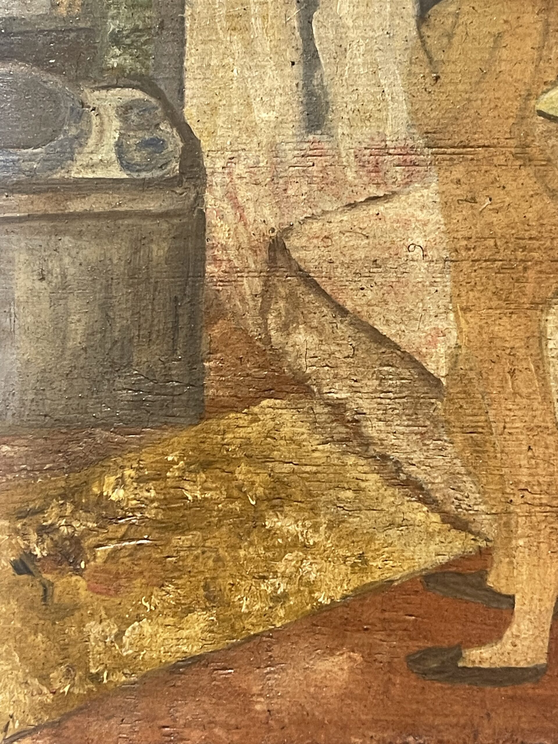 After Bonnard Oil Painting — Intimate Interior with Standing Nude on Wood – Image 6