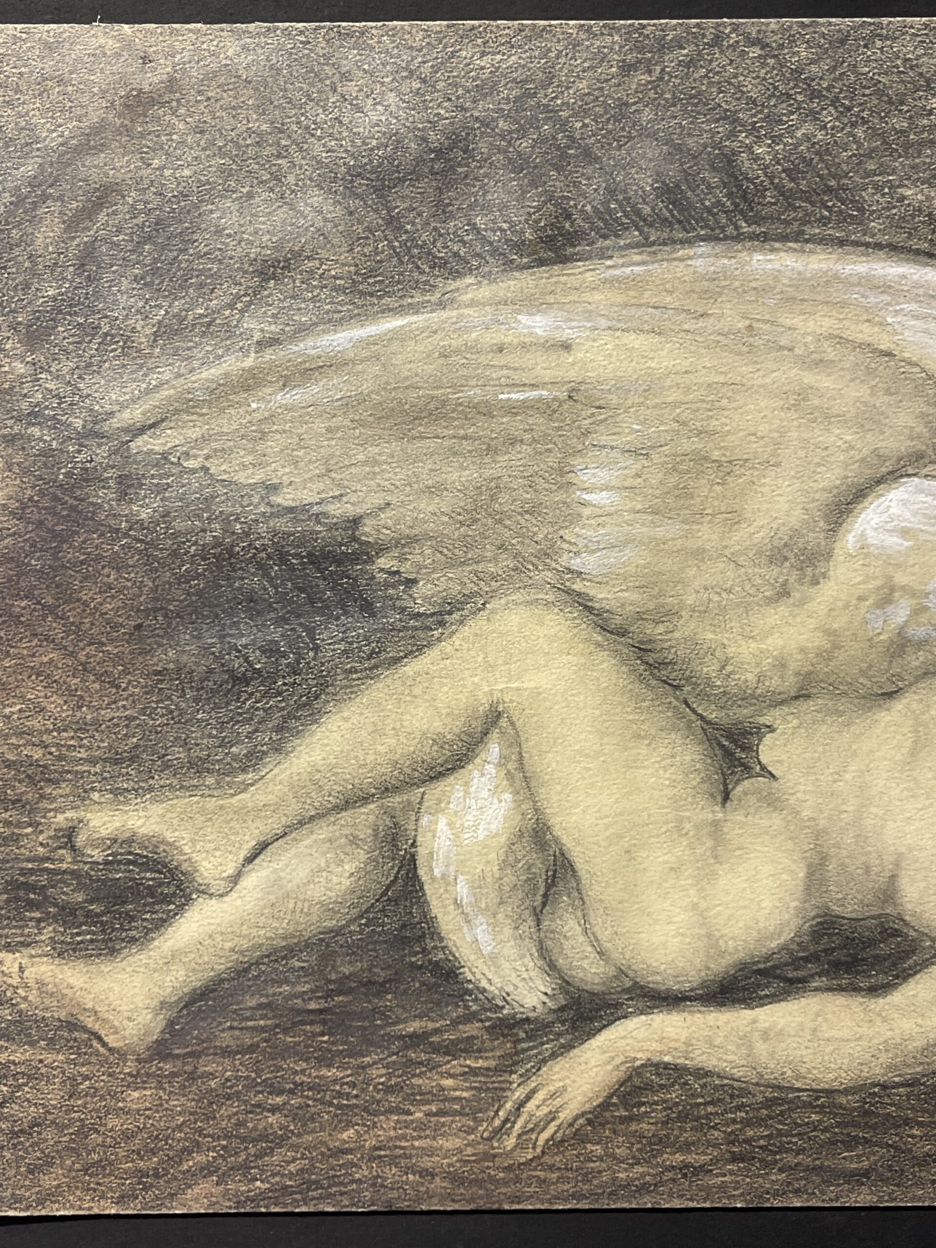 Leda and the Swan — Mythological Drawing with White Gouache Highlights – Image 5