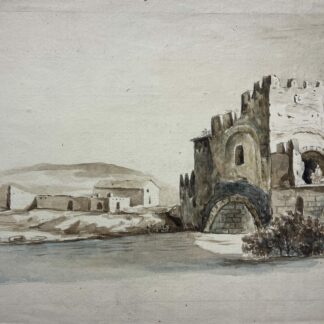 Rome Italy Ponte Nomentano Drawing on Honig Watermarked Laid Paper