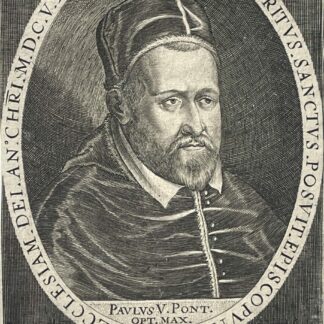 Rome Vatican – Paul V Camillo Borghese – vers 1605 – gravure ancienne