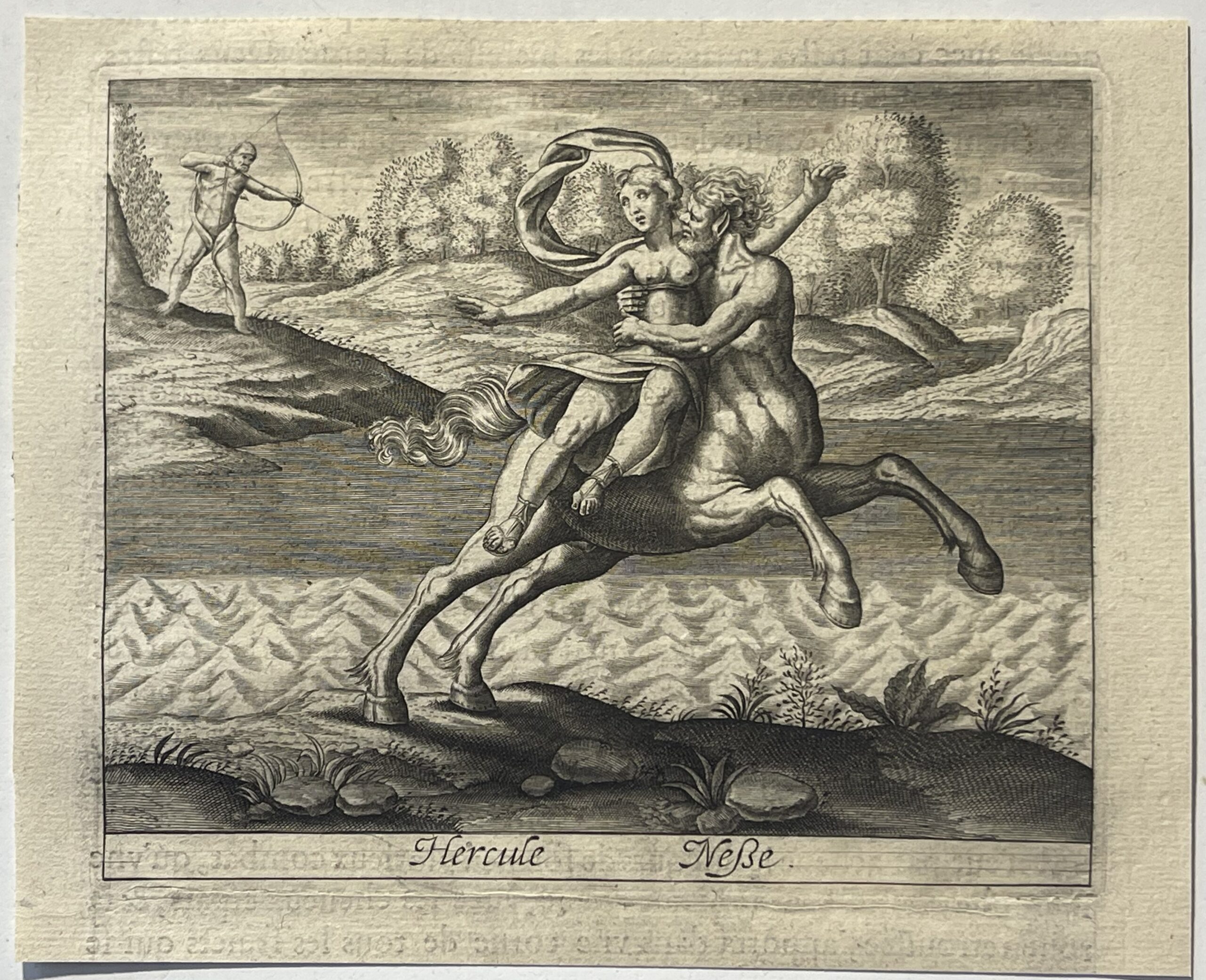 Hercules Nessus and Deianira 1622 Mythological Print after Antonio Tempesta – Image 2