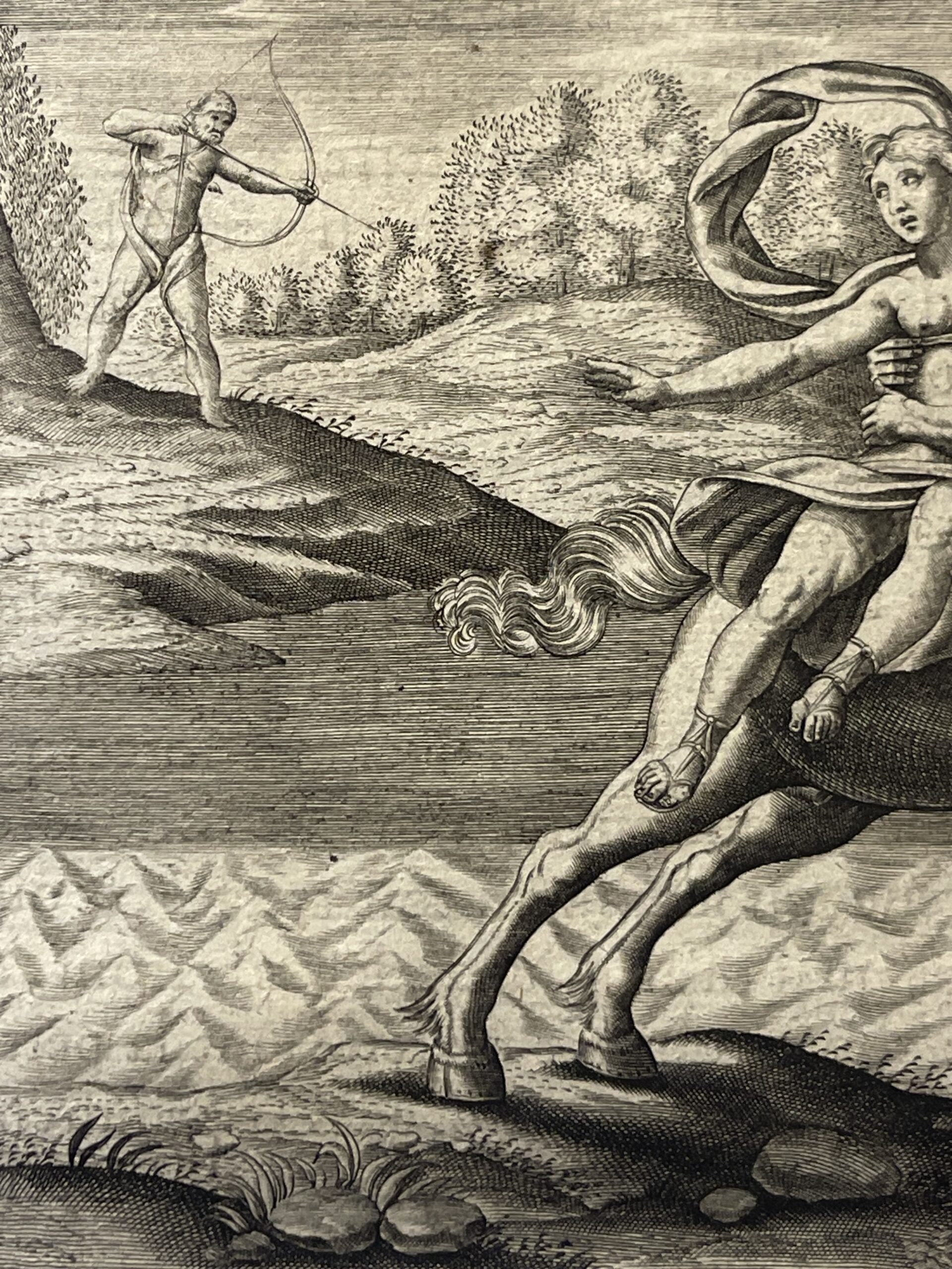 Hercules Nessus and Deianira 1622 Mythological Print after Antonio Tempesta – Image 6
