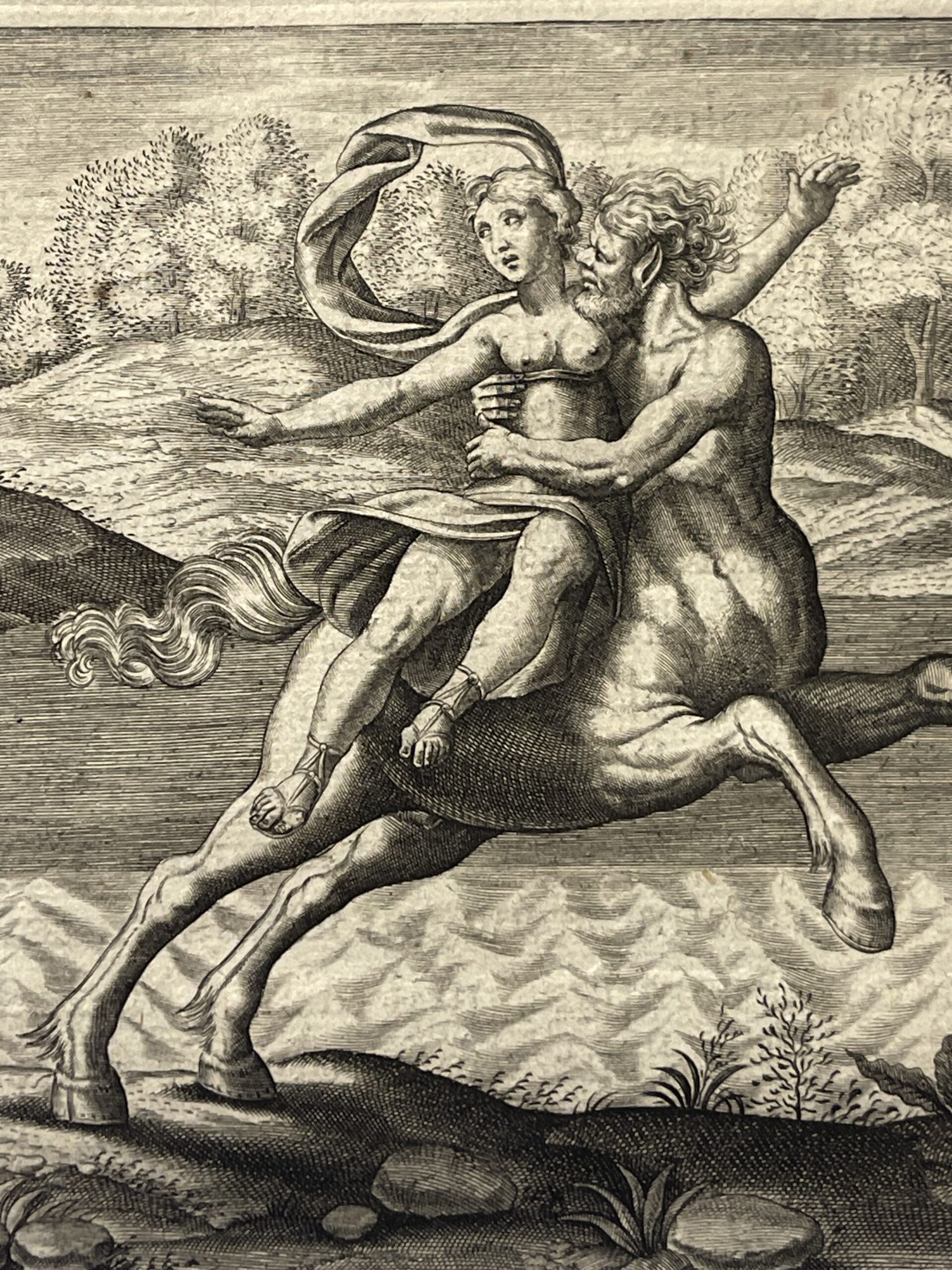 Hercules Nessus and Deianira 1622 Mythological Print after Antonio Tempesta – Image 3