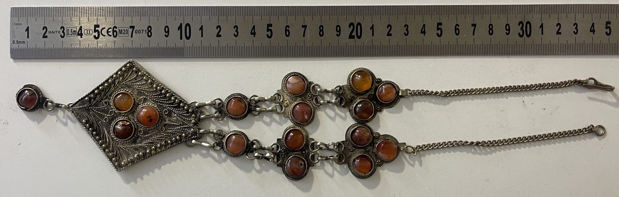 Articulated Amazigh Pectoral Necklace c.1970 with Carnelian and Amber Agate – Image 11