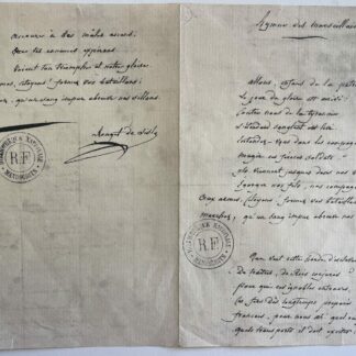 La Marseillaise Rouget de Lisle Manuscript Facsimile French Anthem