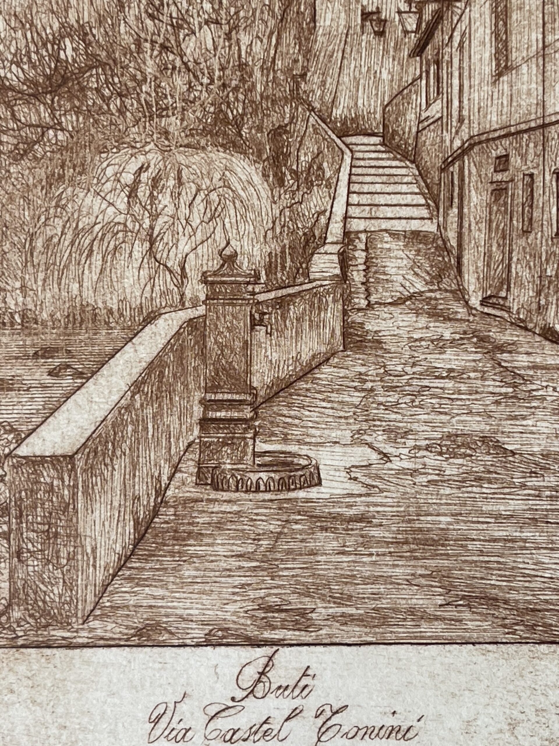 Buti Italy 1984 Via Castel Tonini Original Drypoint Signed Viviano Viviani – Image 5