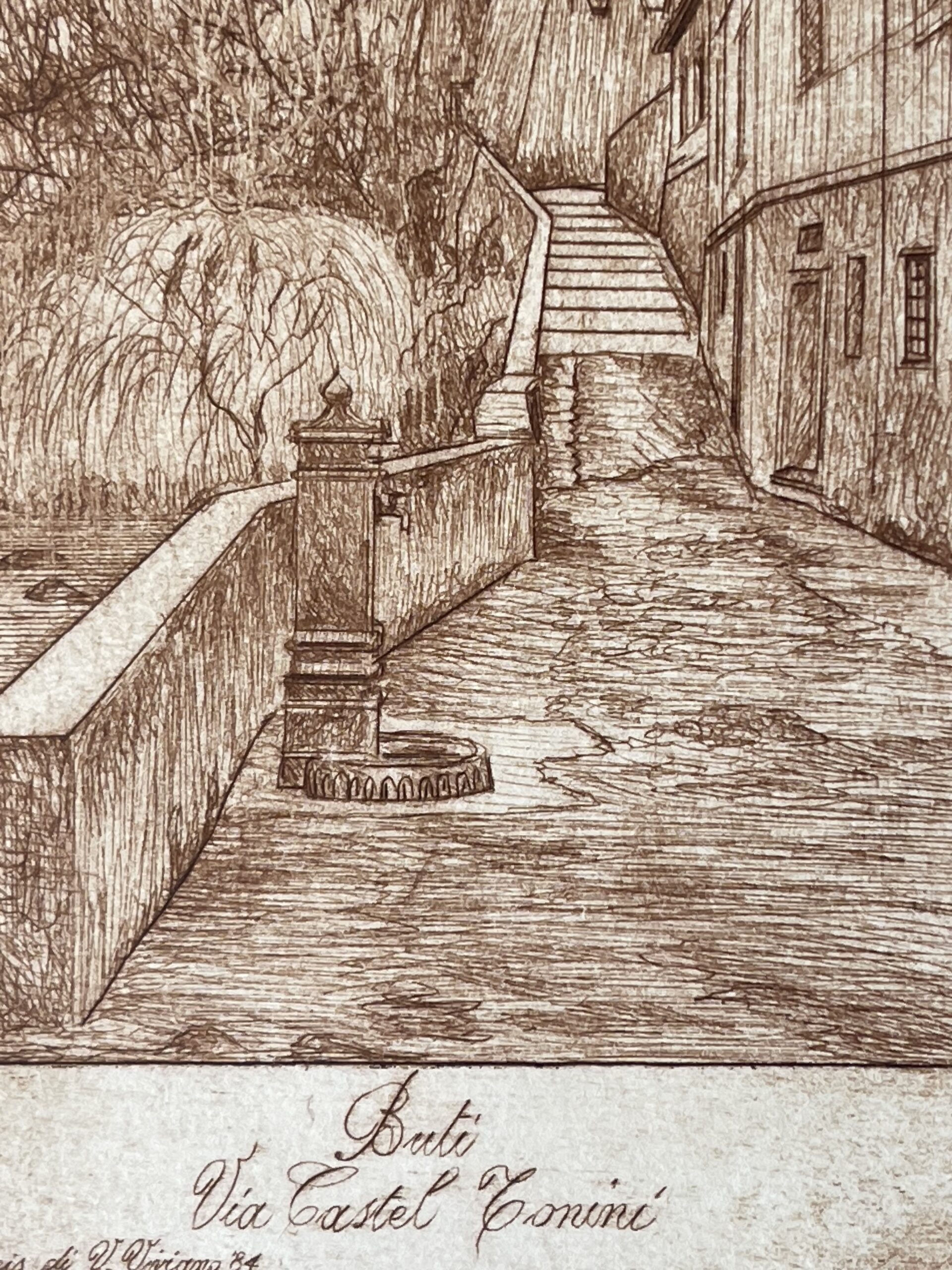 Buti Italy 1984 Via Castel Tonini Original Drypoint Signed Viviano Viviani – Image 6