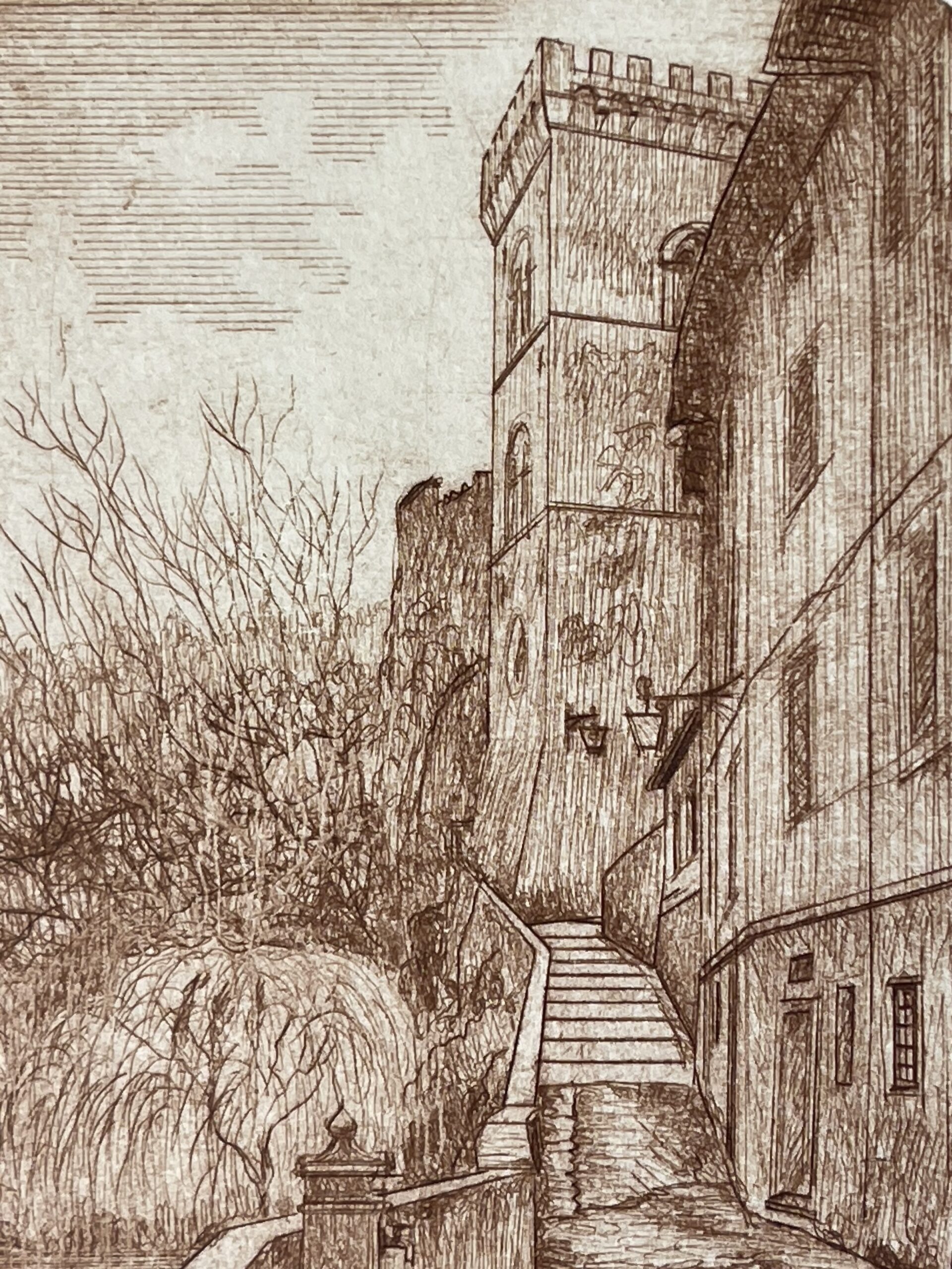 Buti Italy 1984 Via Castel Tonini Original Drypoint Signed Viviano Viviani – Image 7