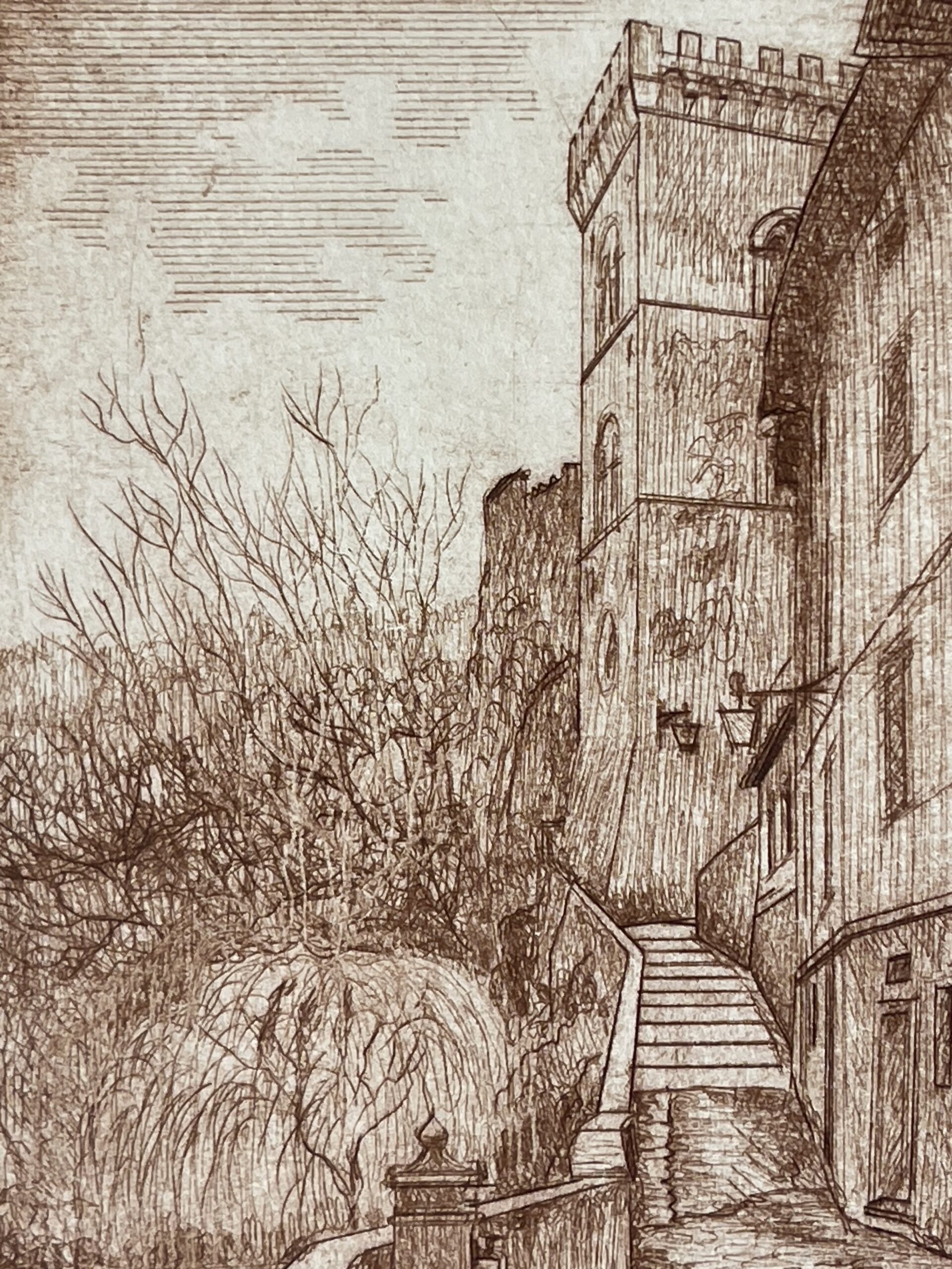 Buti Italy 1984 Via Castel Tonini Original Drypoint Signed Viviano Viviani – Image 8