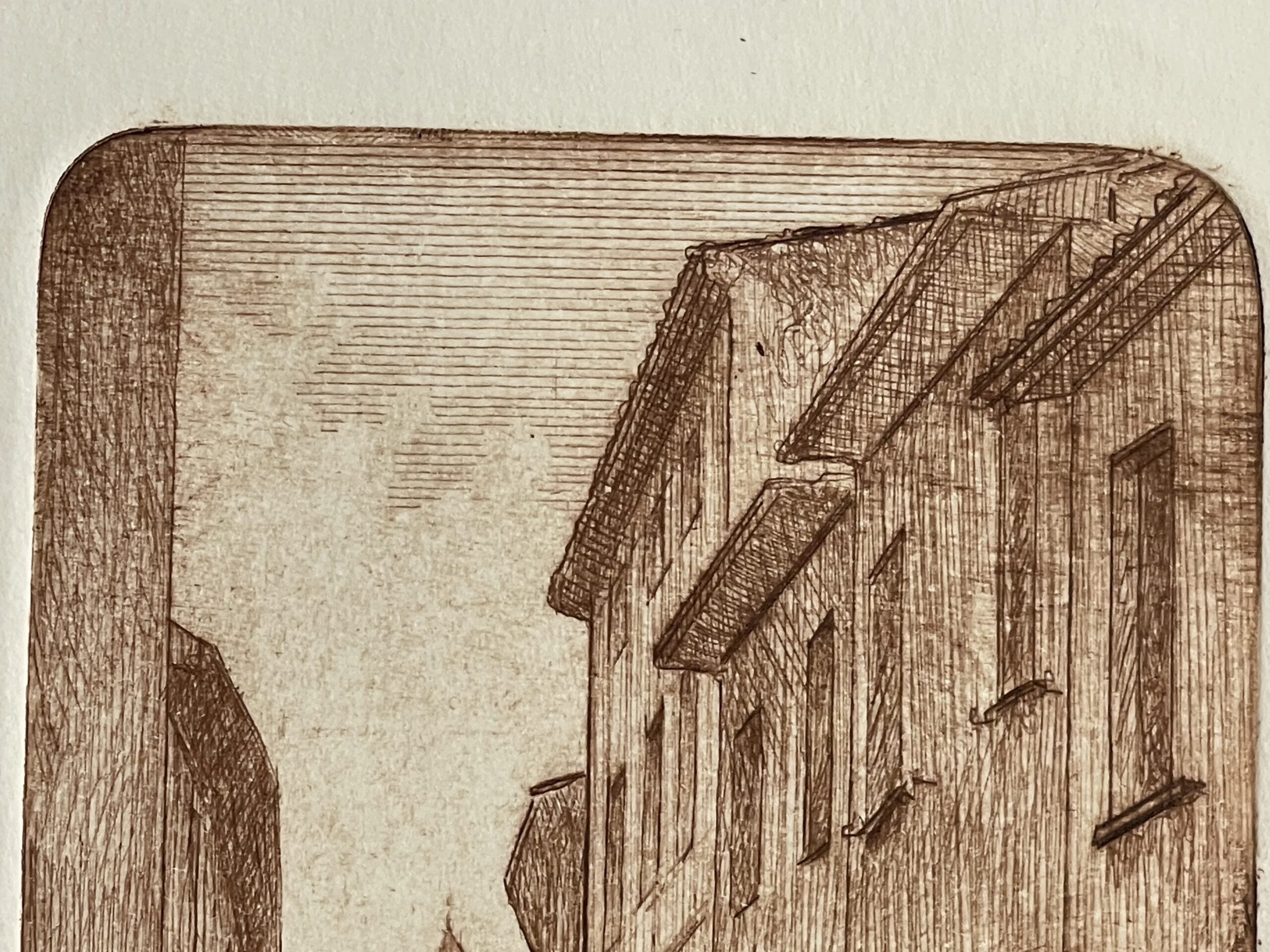 Buti Italy 1984 Via Piavola San Francesco Church Original Drypoint Signed Viviani – Image 4