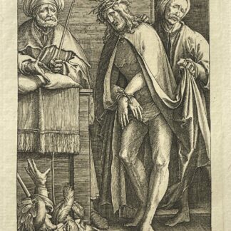 Lucas van Leyden Ecce Homo print reproduced by Amand Durand in 1880 showing Christ crowned with thorns and presented to the people