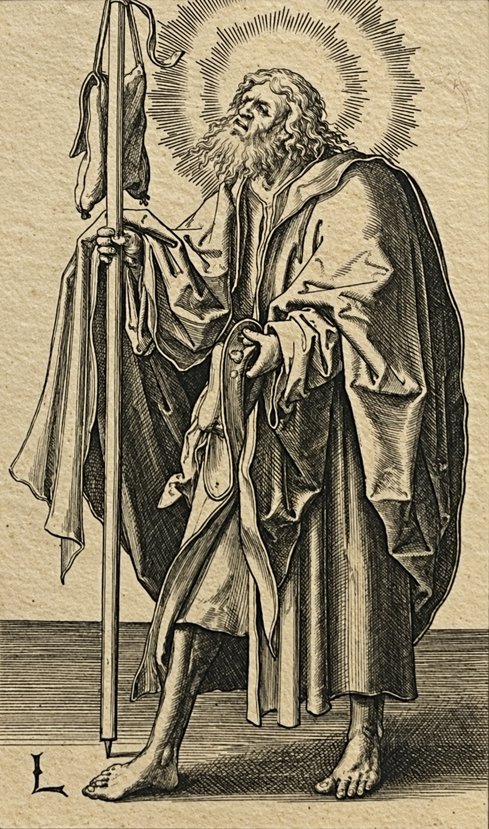 Saint John 1880 Amand Durand Print After Lucas van Leyden