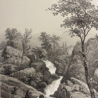 Mortain Manche Normandy France Le Saut du Puits Antique Lithograph