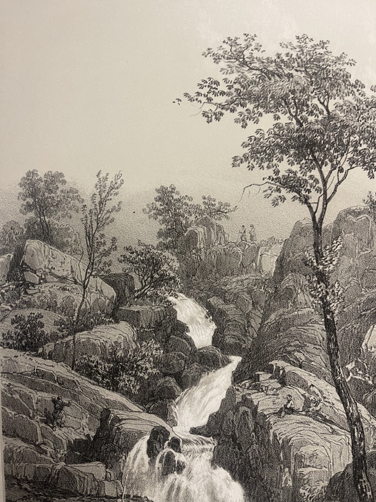 Mortain Manche Normandy France Le Saut du Puits Antique Lithograph