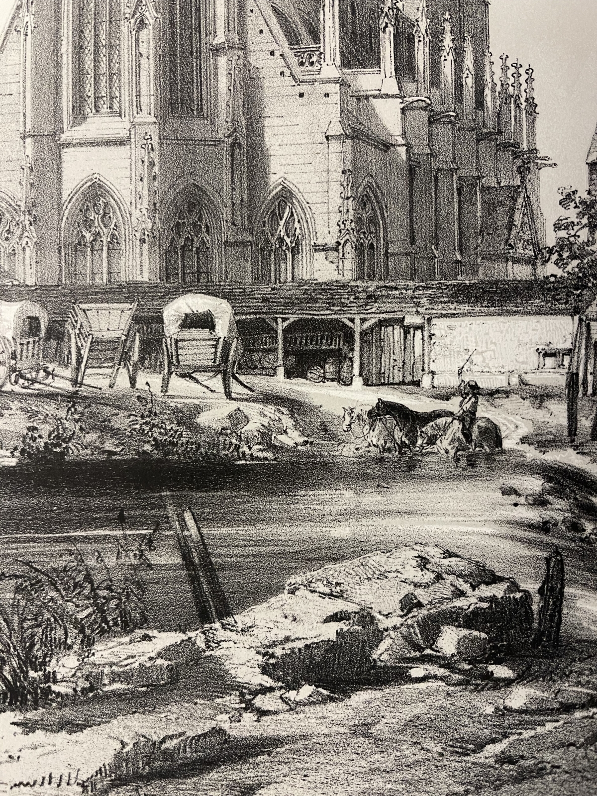 Pont-l'Eveque 1852 Church Lithograph Normandy France by A Mathieu – Image 4