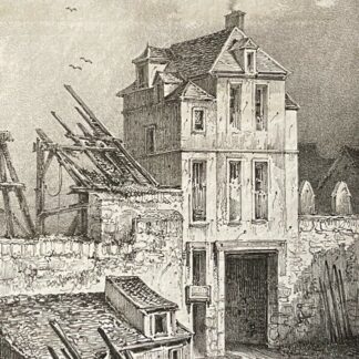Paris Saint Germain Fair c1839 Antique Lithograph After the 1762 Fire