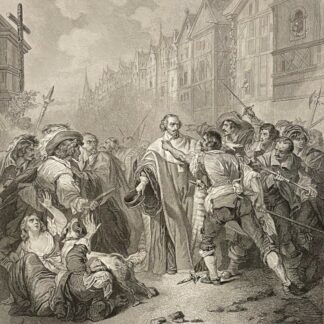 Paris France c1840 Mathieu Mole Engraving The Fronde Barricades of 1648