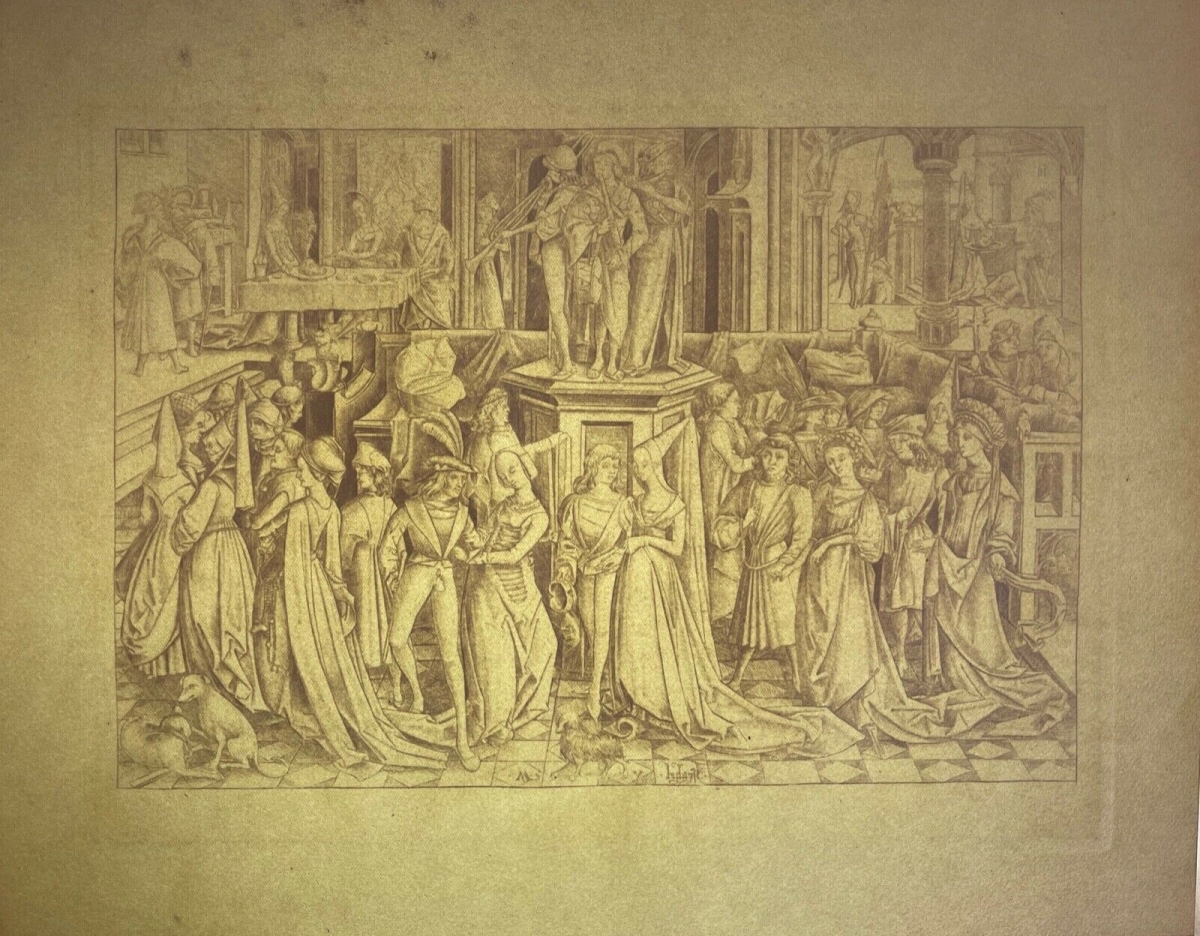 Israhel van Meckenem Herod Court Dance Amand Durand Print c1880 – Image 3